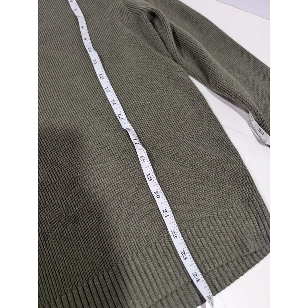 Mizzen+Main Sweater Mens‎ XXL Green Button Neck Henley Ribbed